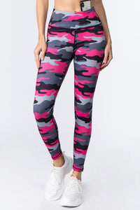 Hot Pink Camo Active High Rise Leggings