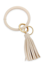 Load image into Gallery viewer, Leather Coated Key Ring With Leather Tassel
