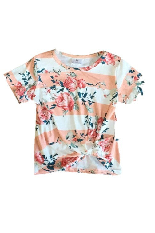 Kids Floral Tie-Front Top