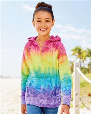 Kid's Rainbow Burnout V-Notch Hoodie