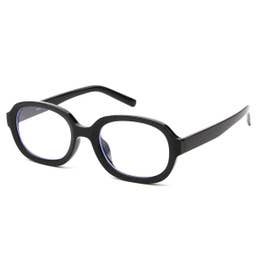 Wide Oval Frame Blue Light Blocker Glasses - Multiple Colors