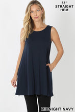 Load image into Gallery viewer, Round Neck Sleeveless Tunic With Side Pockets
