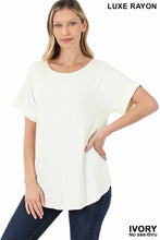 Load image into Gallery viewer, Scoop Neck Rolled Sleeve Top
