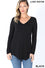 Load image into Gallery viewer, Long Sleeve V neck Dolphin Hem Top
