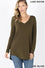 Load image into Gallery viewer, Long Sleeve V neck Dolphin Hem Top
