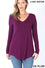 Load image into Gallery viewer, Long Sleeve V neck Dolphin Hem Top
