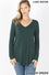 Load image into Gallery viewer, Long Sleeve V neck Dolphin Hem Top
