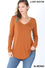 Load image into Gallery viewer, Long Sleeve V neck Dolphin Hem Top
