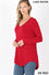Load image into Gallery viewer, Long Sleeve V neck Dolphin Hem Top
