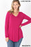 Load image into Gallery viewer, Long Sleeve V neck Dolphin Hem Top
