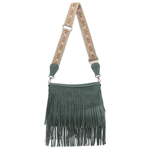 Sadie Suede Fringe Crossbody w/ Guitar Strap