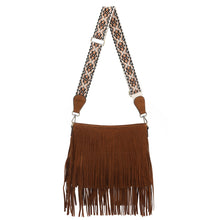Load image into Gallery viewer, Sadie Suede Fringe Crossbody w/ Guitar Strap
