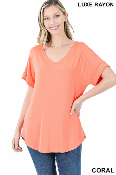 Everyday Cuff Sleeve V-Neck
