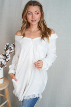 Load image into Gallery viewer, Off Shoulder Button Down
