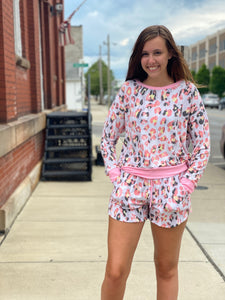 Cheetah Print Knit Shorts