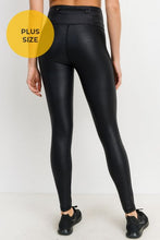 Load image into Gallery viewer, Moto Ribbed-Knee Highwaist Foil Leggings
