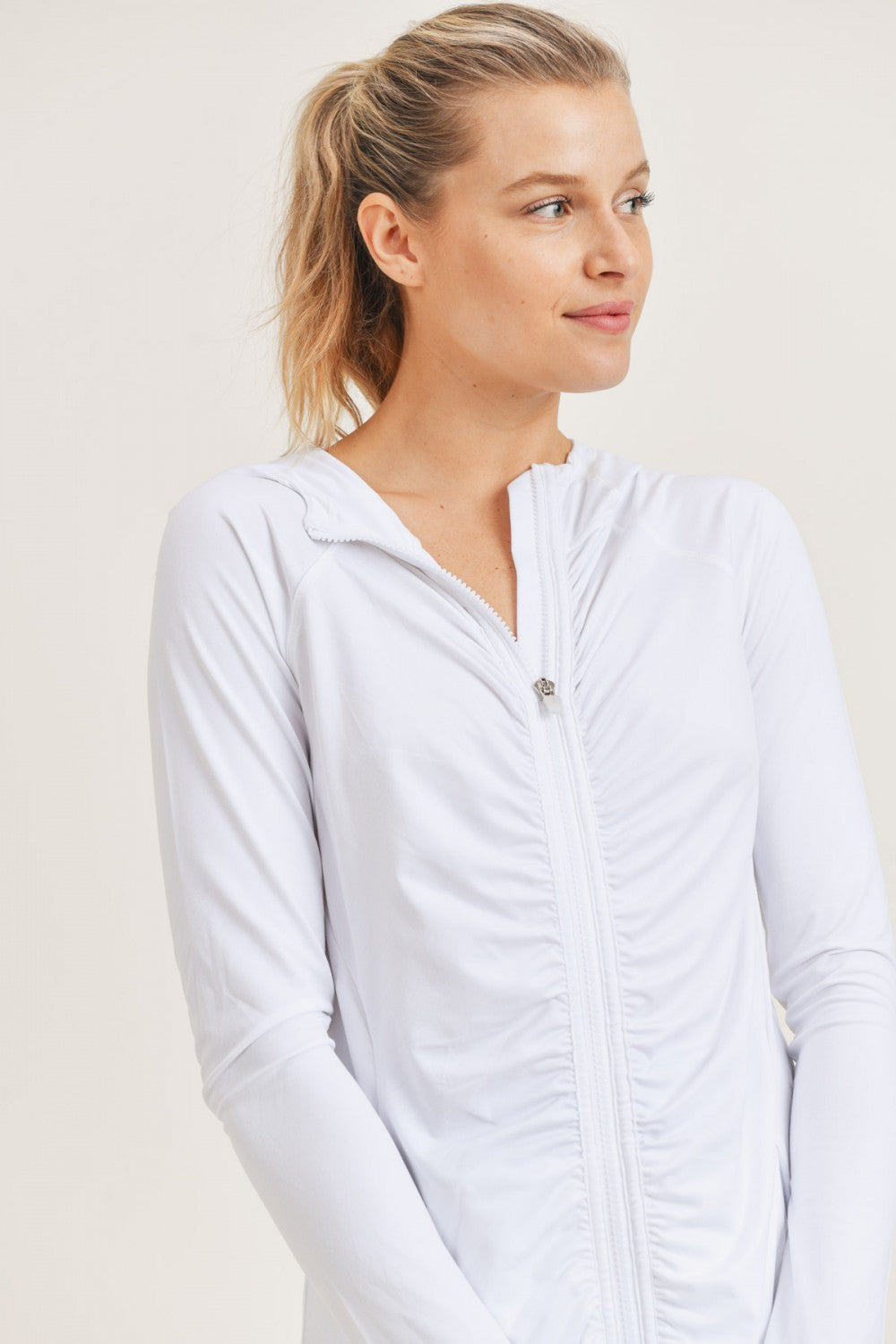 Gathered Front Hoodie Jacket