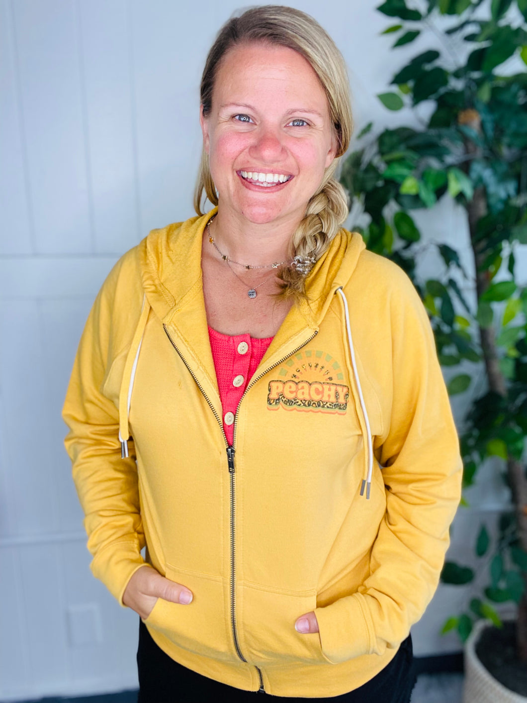 Peachy Zip Up Hoodie