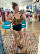 Load image into Gallery viewer, Women&#39;s One Piece Leopard Print Color Block
