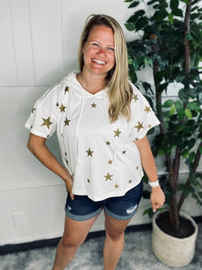 Golden Star Hoodie Top