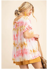 Load image into Gallery viewer, Tie Dye Ruffled Sleeve Top
