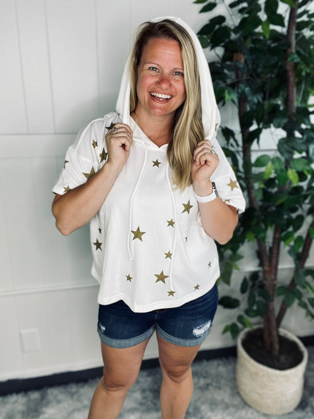 Golden Star Hoodie Top