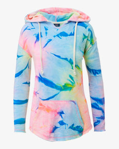 Neon Tie Dye Angle Terry Hoodie