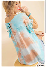 Load image into Gallery viewer, Tie Dye Ruffled Sleeve Top
