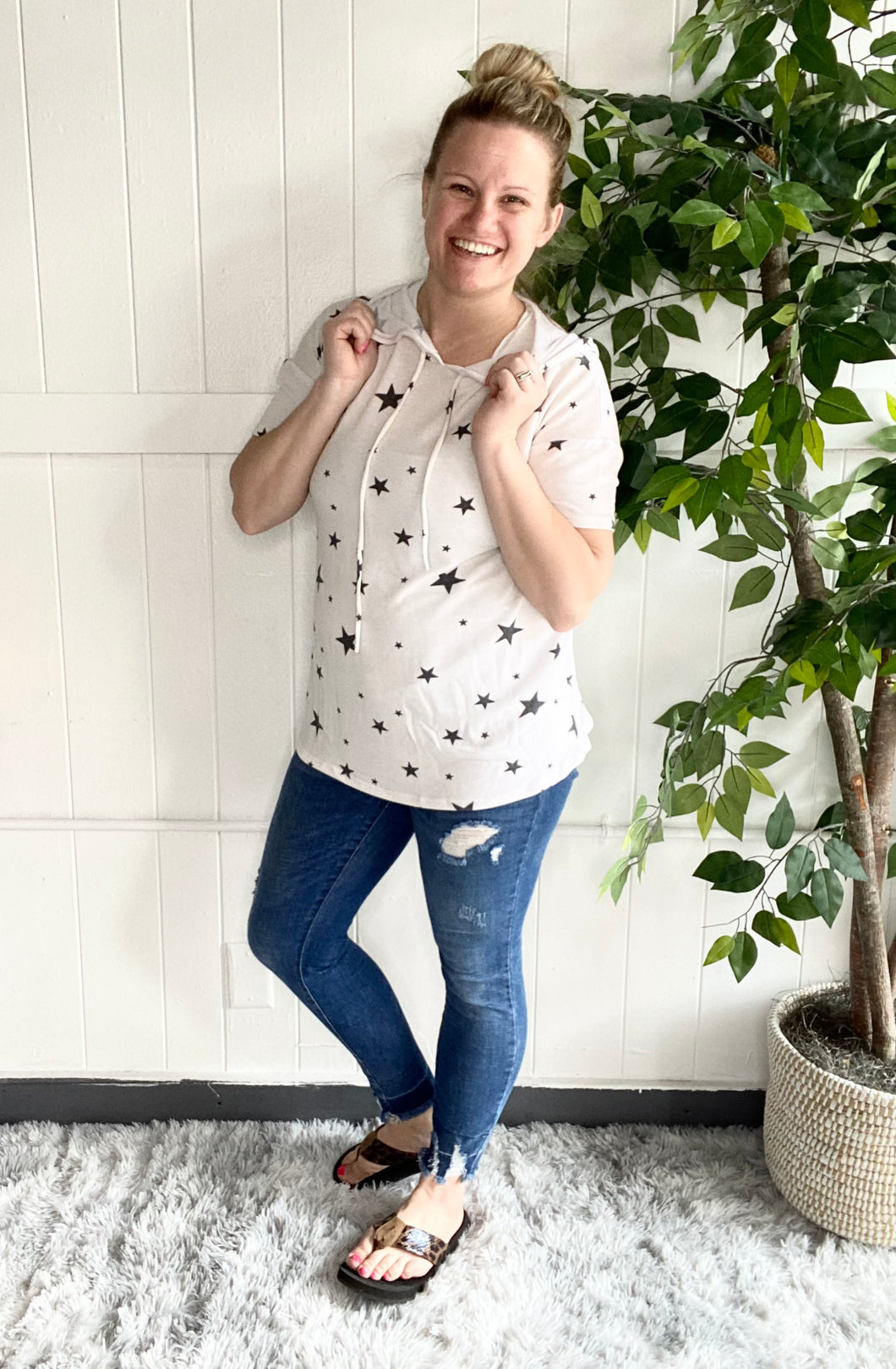 Short Sleeve Hooded Star Top