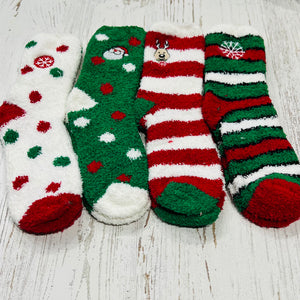 Fuzzy Christmas Socks